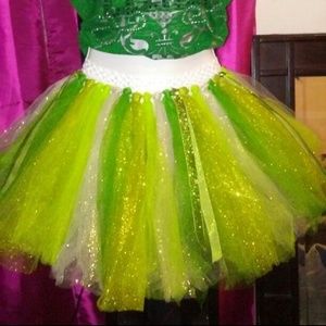 💎Glittery Green & white tutu dress